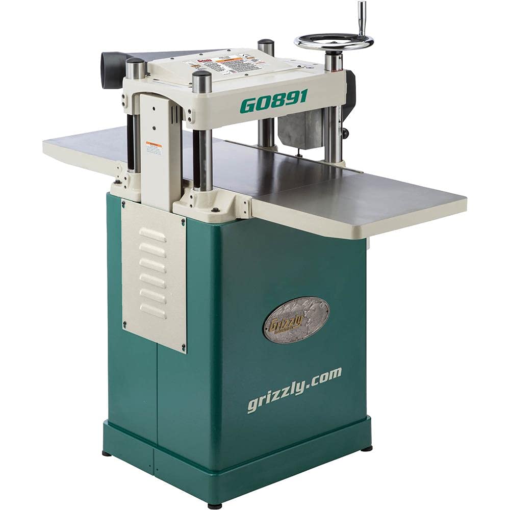Grizzly Industrial G0891-15" 3 HP Fixed-Table Planer with Helical Cutterhead